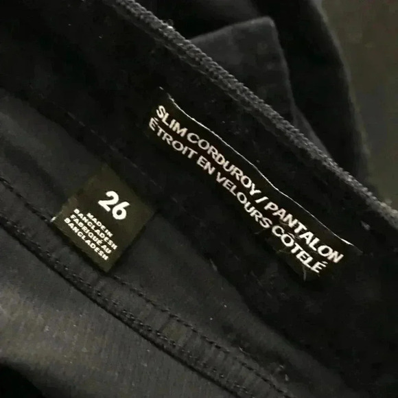 🌟Joe fresh slim corduroy mid rise navy blue pants 26x30 - Picture 6 of 13